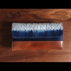 Hand-dyed artisanal tri-fold wallet